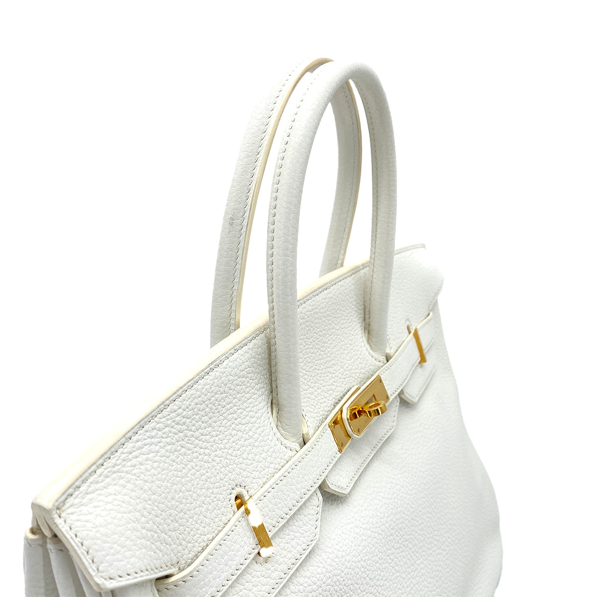 HERMES BIRKIN 35 WHITE TAURILLON CLEMENCE HAND BAG □N GHW 90274035