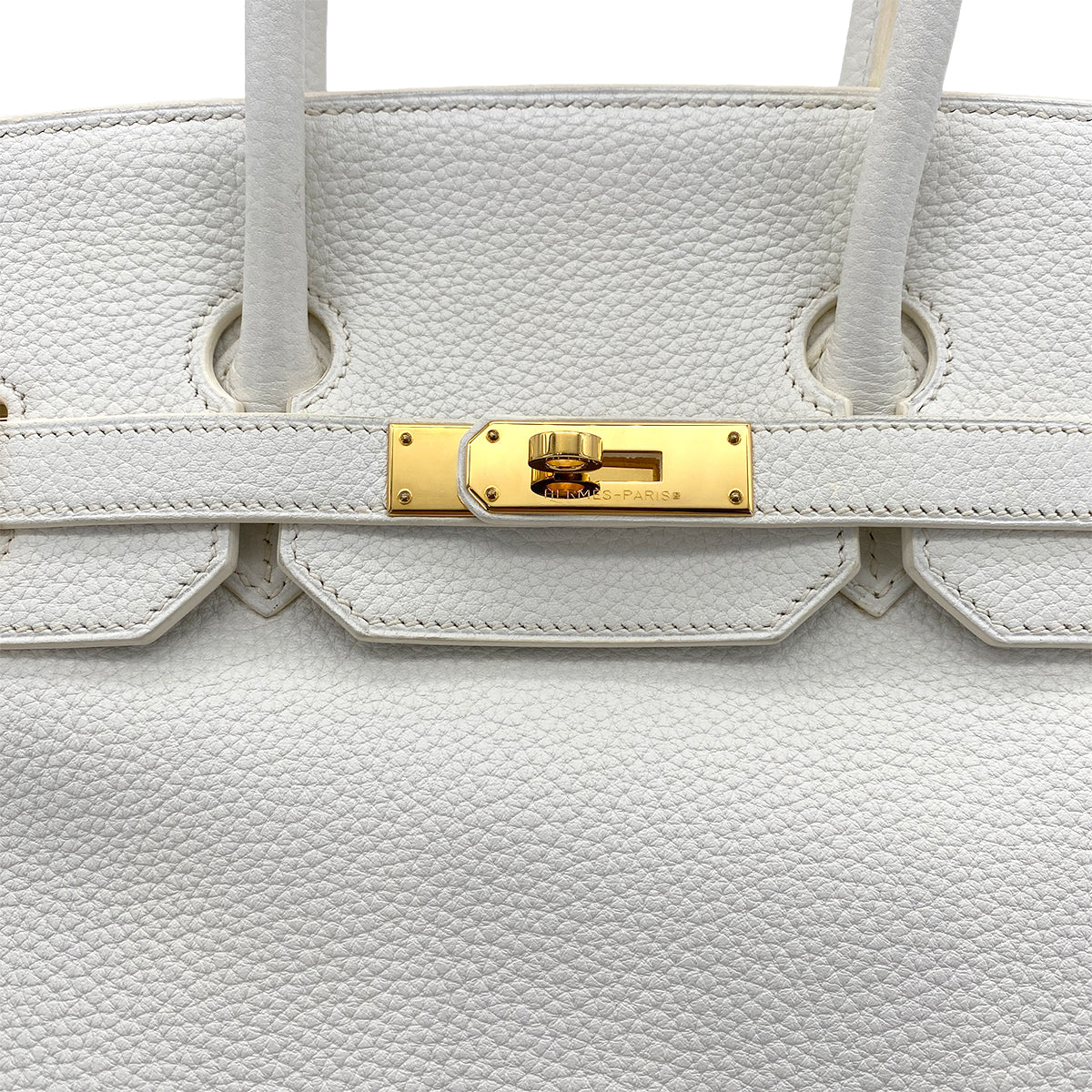 HERMES BIRKIN 35 WHITE TAURILLON CLEMENCE HAND BAG □N GHW 90274035