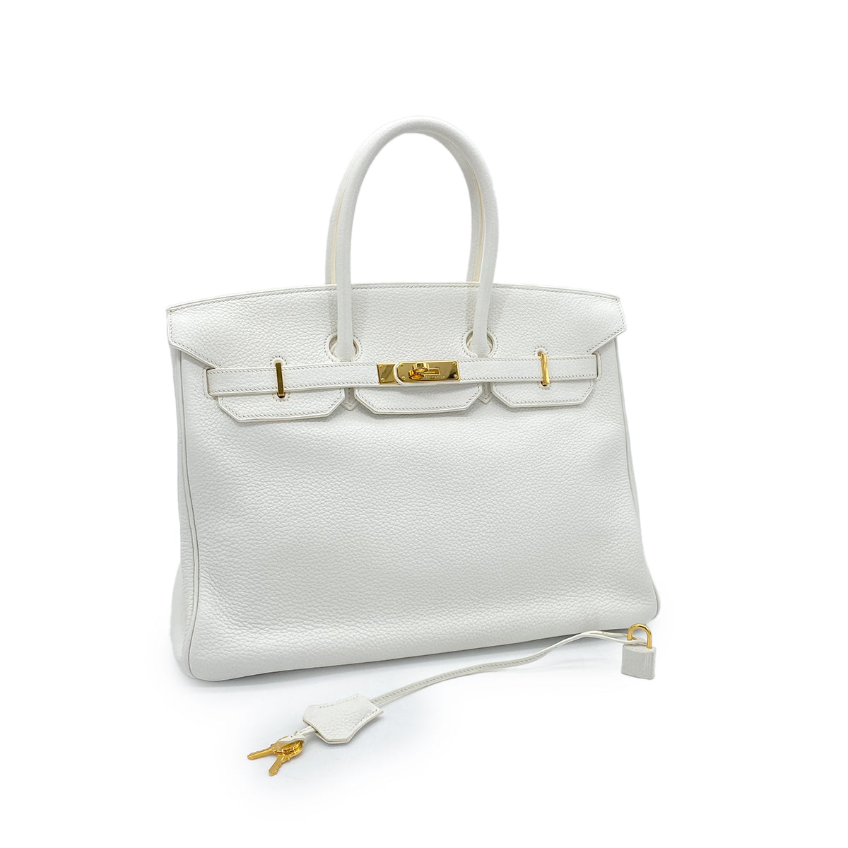 HERMES BIRKIN 35 WHITE TAURILLON CLEMENCE HAND BAG □N GHW 90274035