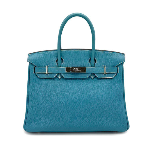 HERMES BIRKIN 30 BLUE JEAN TOGO HAND BAG ▢I SHW 90274039