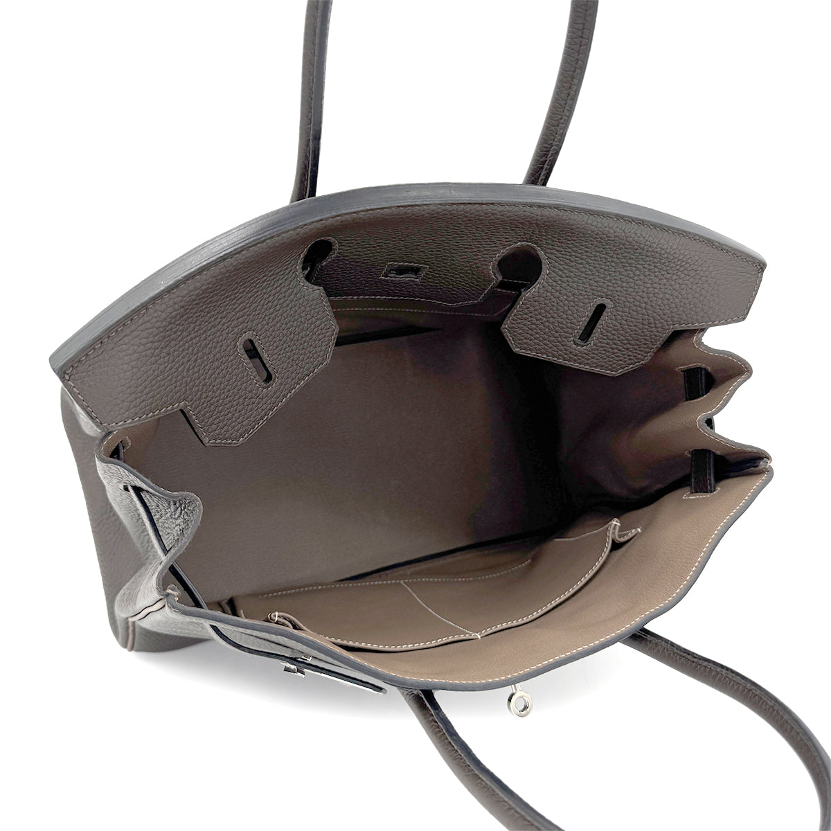 HERMES BIRKIN 35 SPO ETAIN ETOUPE TAURILLON CLEMENCE HAND BAG □Q SHW 90274040