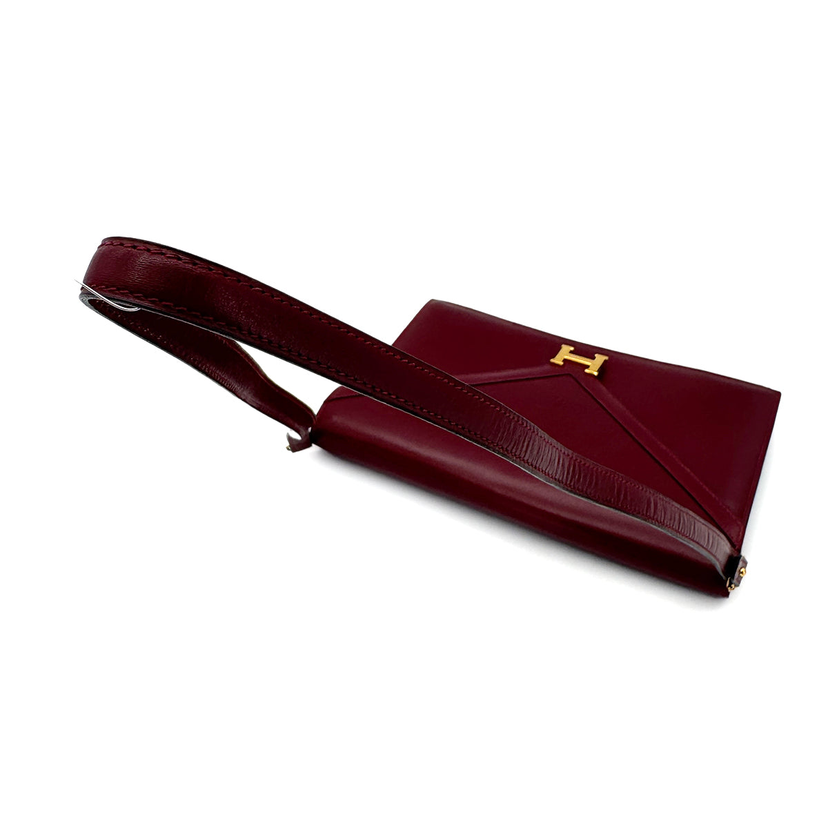 HERMES LYDIE ROUGE H CLUTCH SHOULDER BAG BOXCALF 〇I 90274050