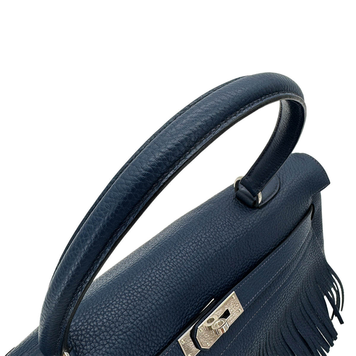 HERMES SHOULDER KELLY FRINGE RETOURNE BLUE ABYSSE TAURILLON CLEMENCE □M SHW 90274052