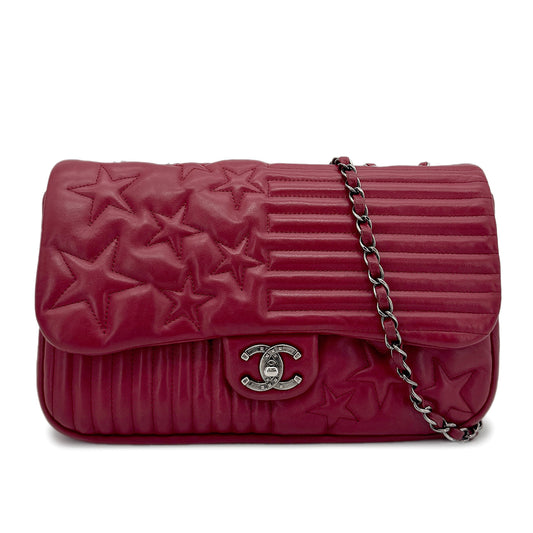 CHANEL PARIDARAS CHAIN SHOULDER BAG STAR RED LAMB SKIN 90274053