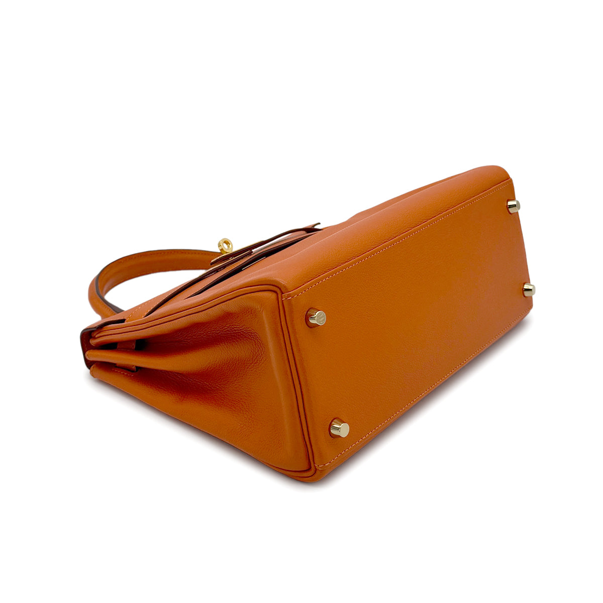 HERMES KELLY 28 RETOURNE ORANGE EVERCOLOR HAND SHOULDER BAG X GHW 90274057
