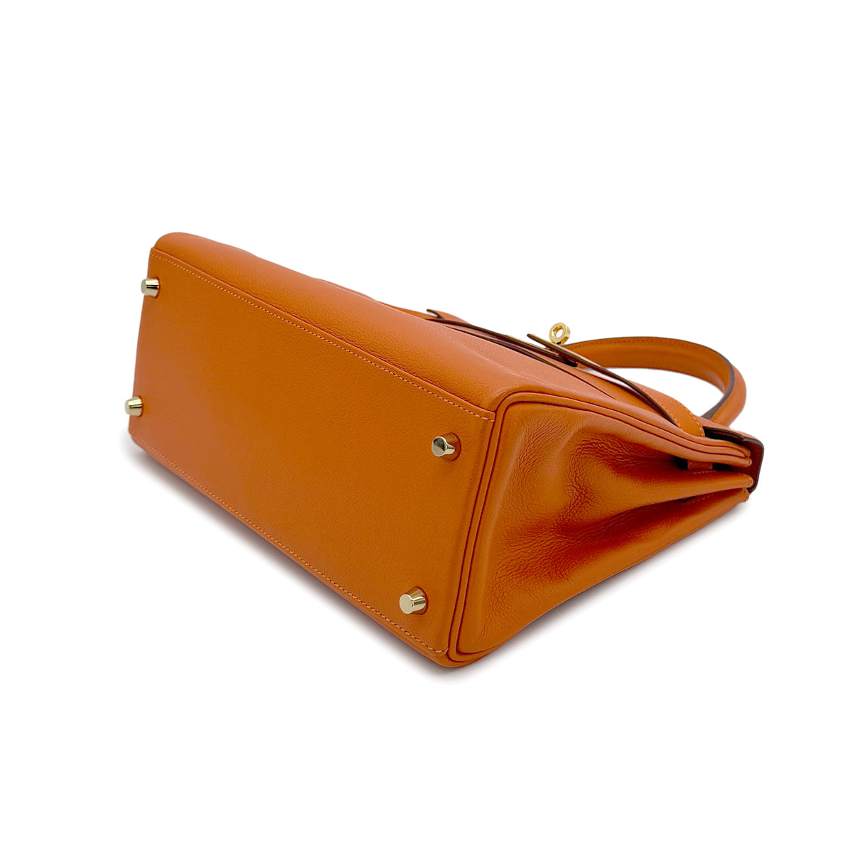 HERMES KELLY 28 RETOURNE ORANGE EVERCOLOR HAND SHOULDER BAG X GHW 90274057