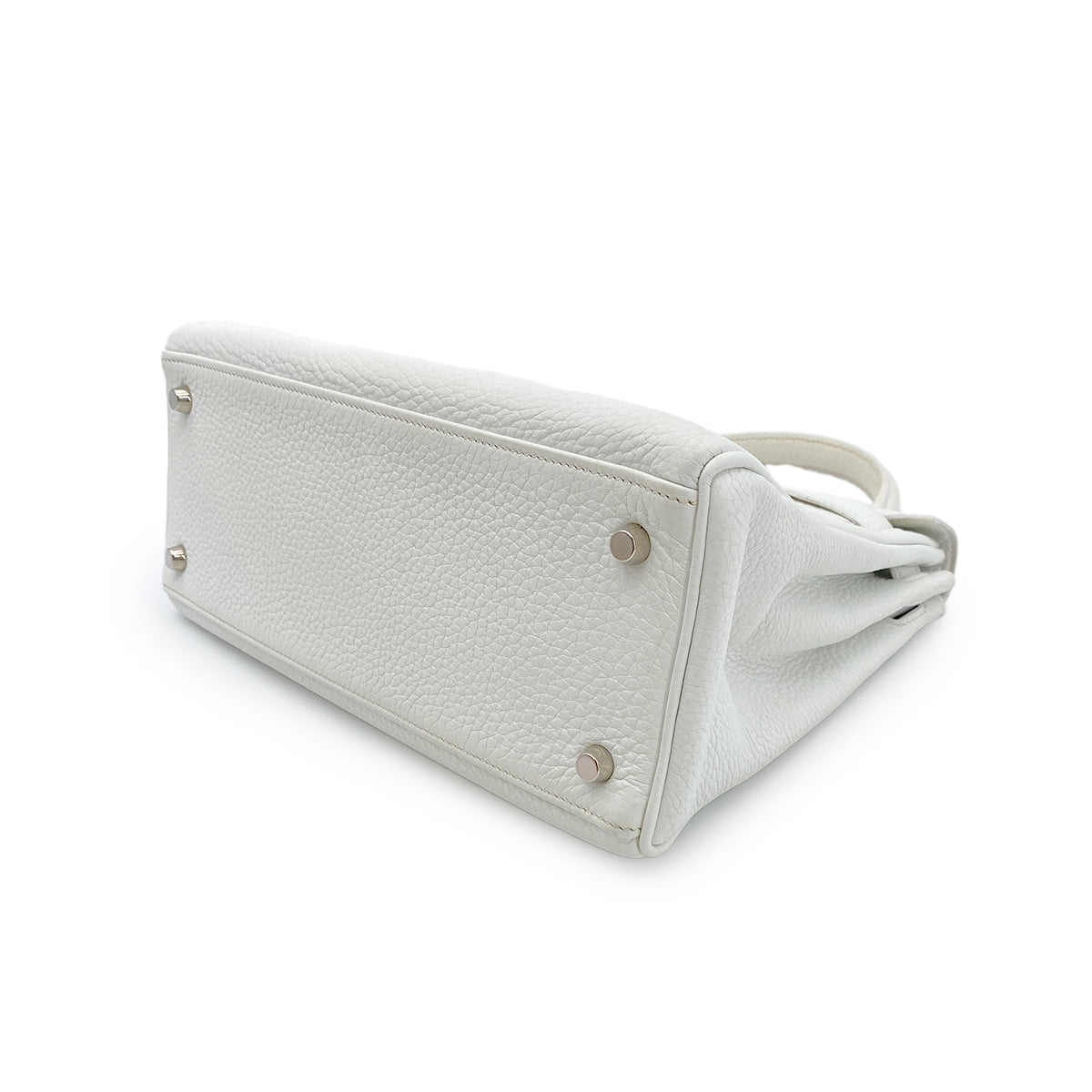 HERMES KELLY 28 RETOURNE WHITE TAURILLON CLEMENCE HAND SHOULDER BAG □H SHW 90274059
