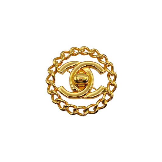 CHANEL VINTAGE TURN LOCK COCOMARK BROOCH GOLD 97A ACCESSORY 90274070