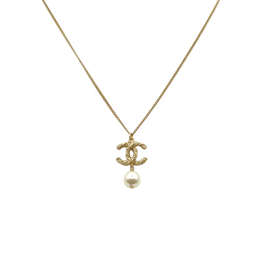 CHANEL NECKLACE COCOMARK RHINESTONE FAUX PEARL ACCESSORY B14V 90274088