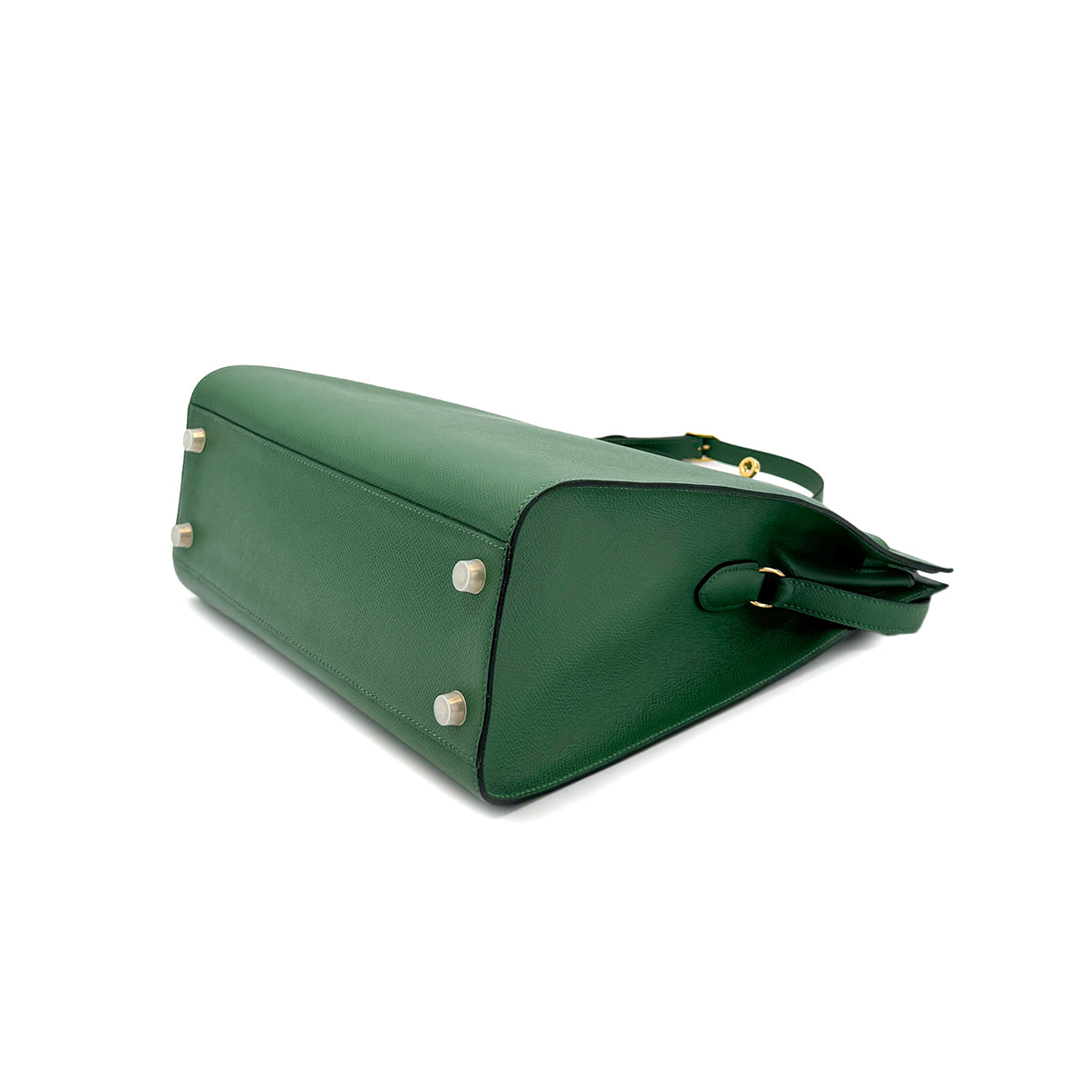 HERMES KELLY SPORTS GM GREEN COUCHEVEL SHOULDER BAG □C 90274181