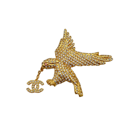 CHANEL EAGLE COCOMARK BROOCH RHINESTONE ACCESSORY 01P 90274191