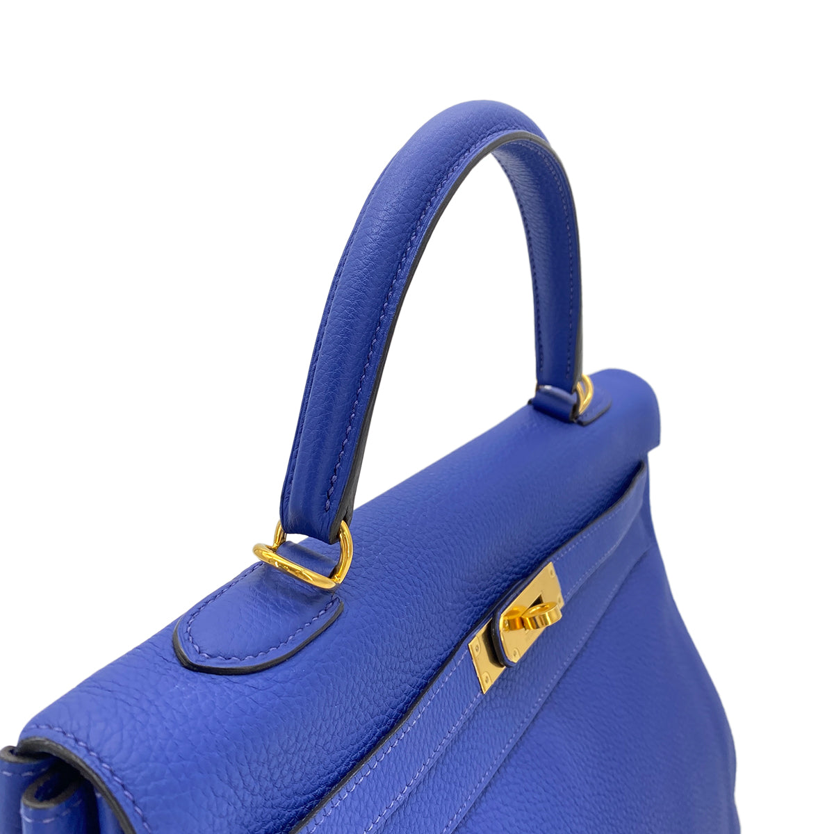 HERMES KELLY 35 RETOURNE BLUE ELECTRIC TOGO □O GHW 90274406