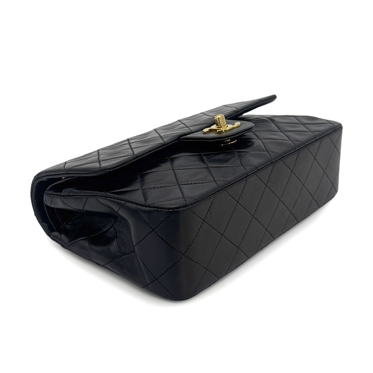 CHANEL VINTAGE CLASSIC FLAP SMALL CHAIN SHOULDER BAG BLACK LAMB SKIN 90274407