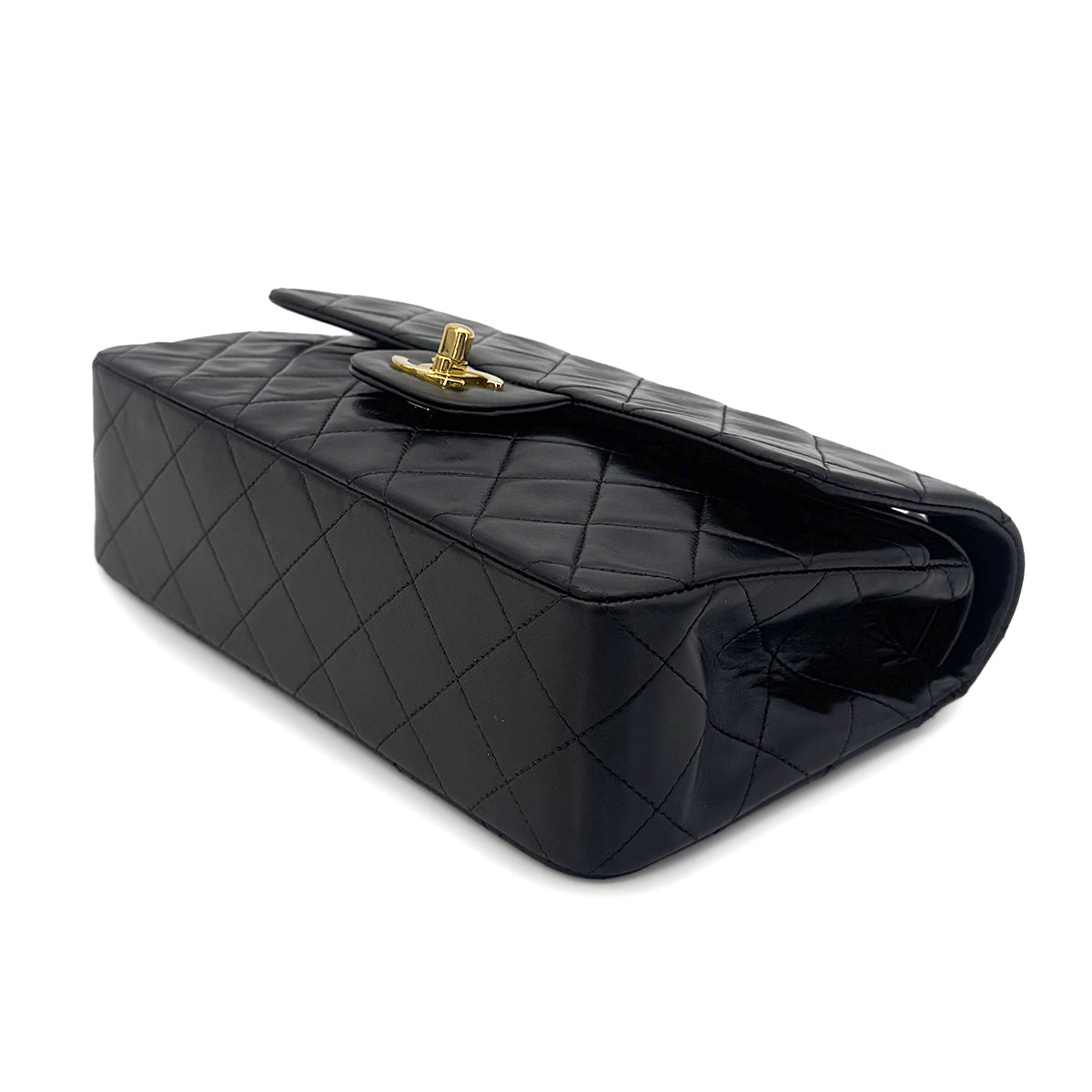 CHANEL VINTAGE CLASSIC FLAP SMALL CHAIN SHOULDER BAG BLACK LAMB SKIN 90274407