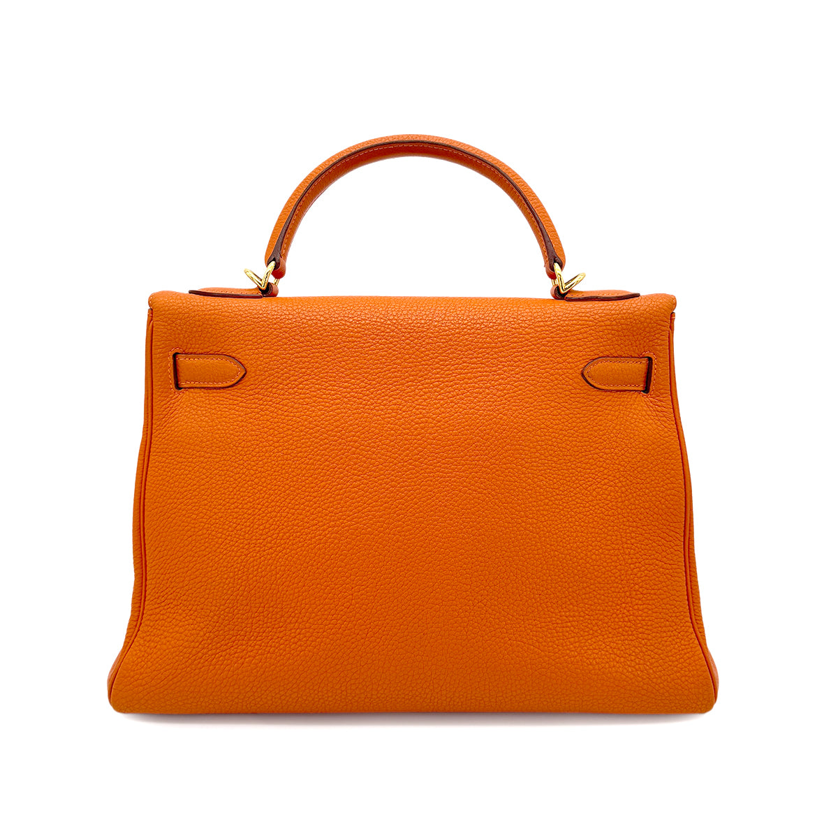 HERMES KELLY 32 RETOURNE ORANGE TOGO HAND SHOULDER BAG □F 90274408