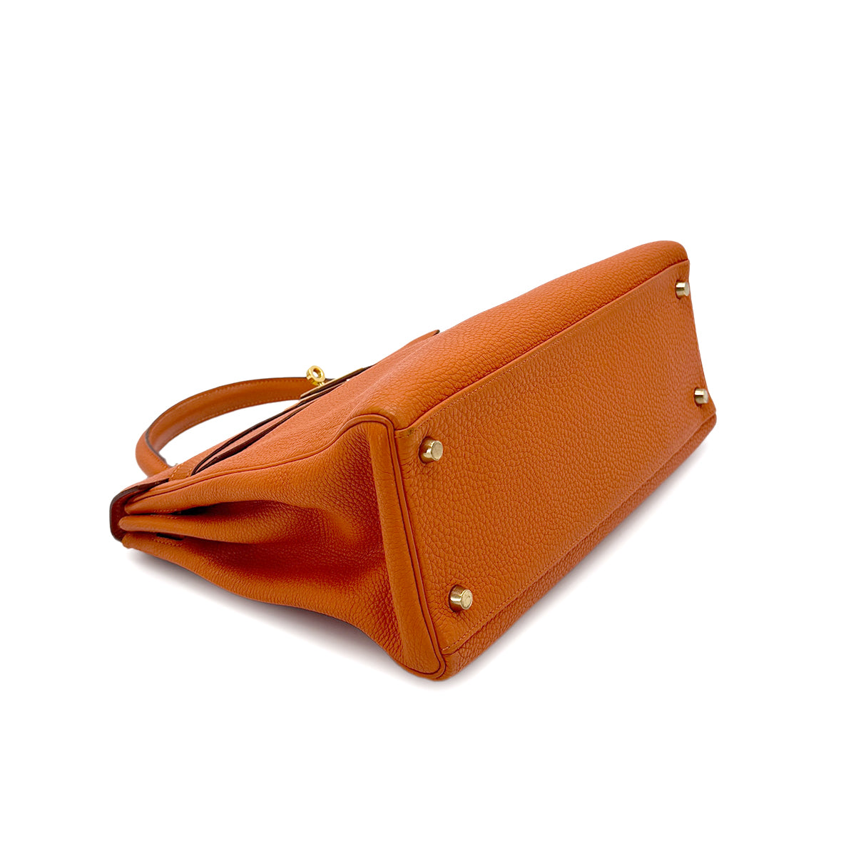 HERMES KELLY 32 RETOURNE ORANGE TOGO HAND SHOULDER BAG □F 90274408