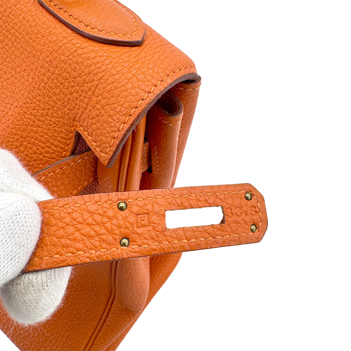 HERMES KELLY 32 RETOURNE ORANGE TOGO HAND SHOULDER BAG □F 90274408