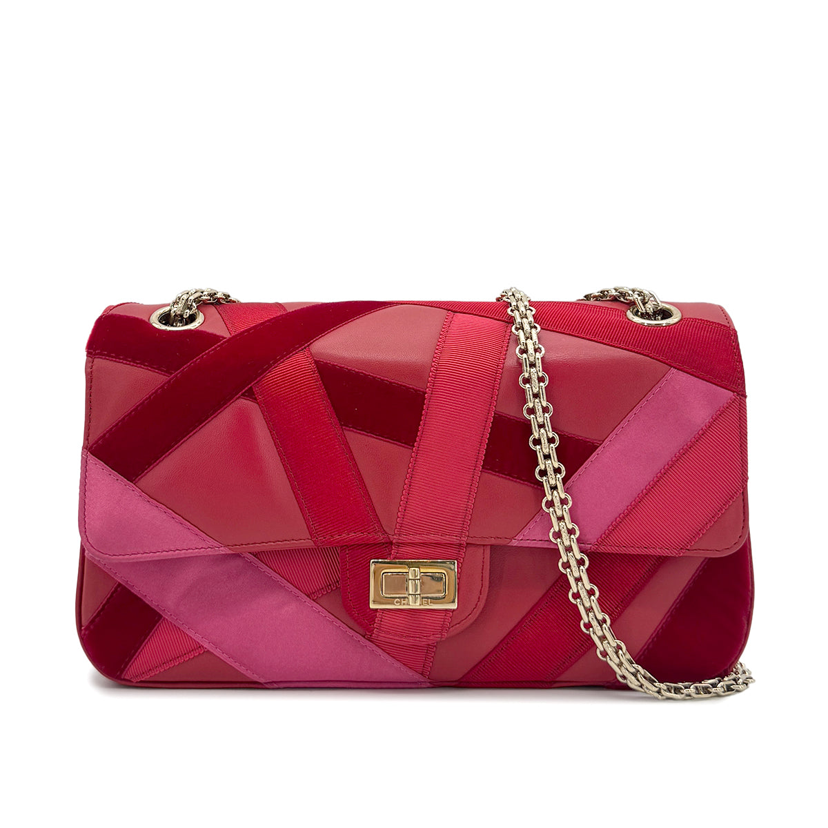 CHANEL 2.55 CHAIN SHOULDER BAG RED LAMB SKIN 90274412