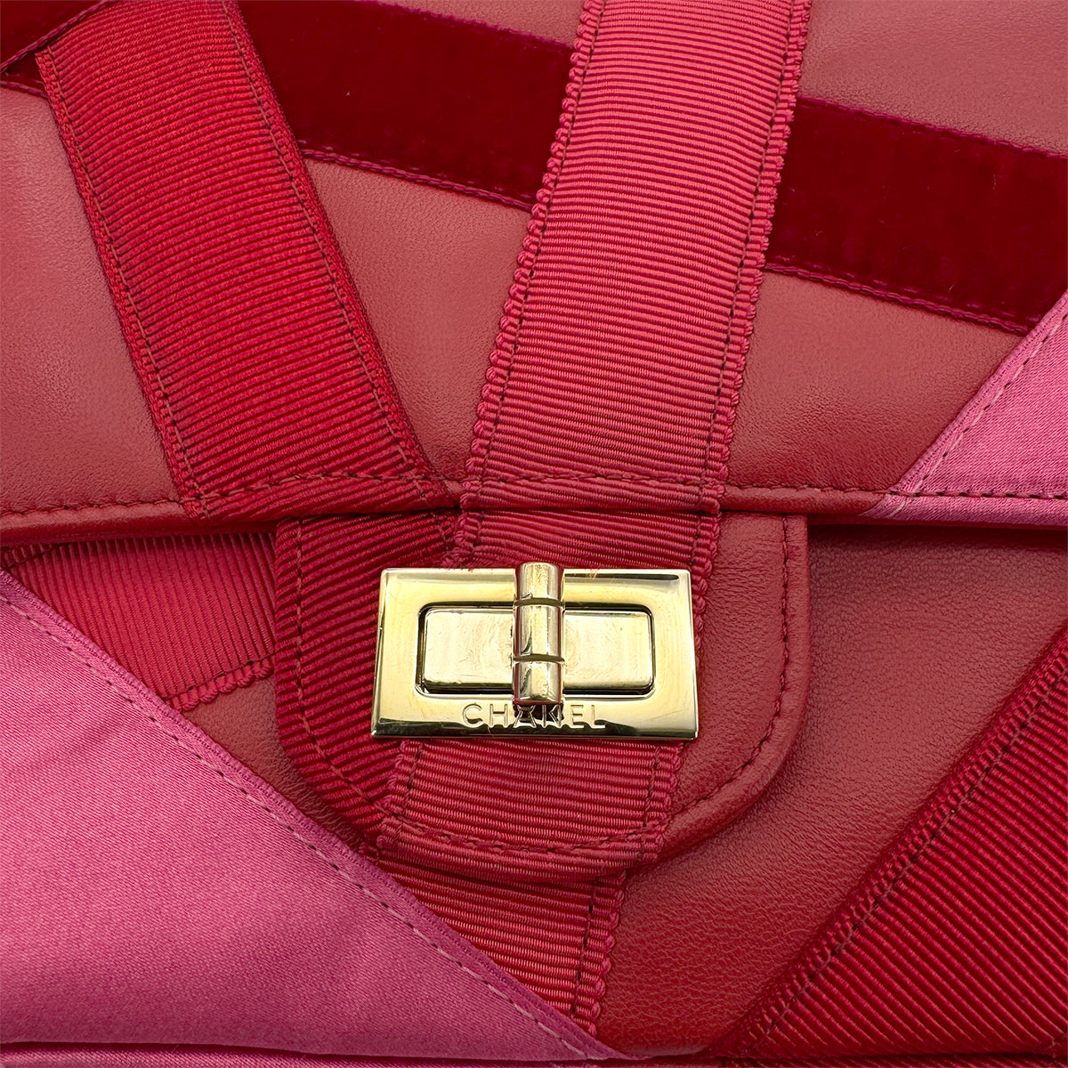 CHANEL 2.55 CHAIN SHOULDER BAG RED LAMB SKIN 90274412