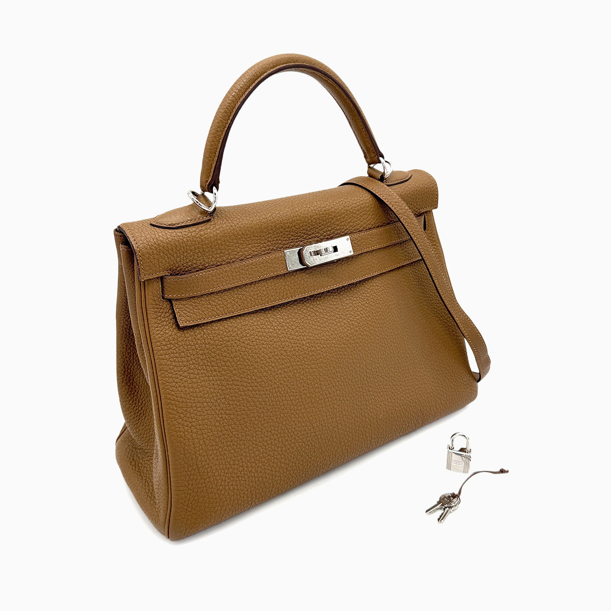 HERMES KELLY 32 RETOURNE ALEZAN TOGO HAND SHOULDER BAG □M 90274418