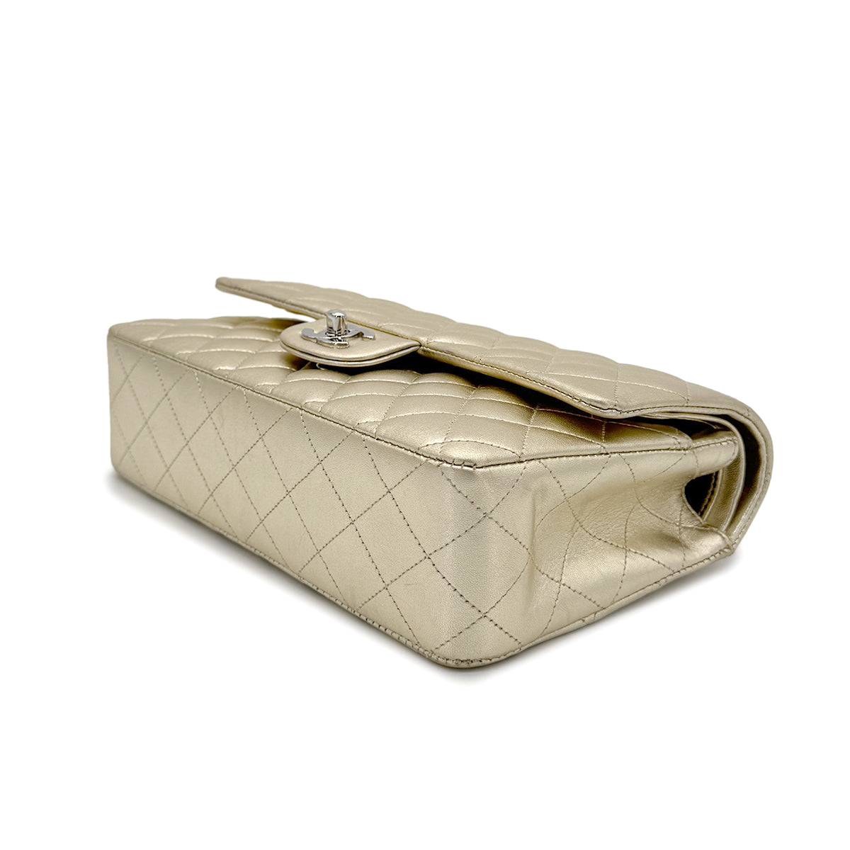 CHANEL VINTAGE CLASSIC FLAP MEDIUM CHAIN SHOULDER BAG GOLD LAMB SKIN 90274428