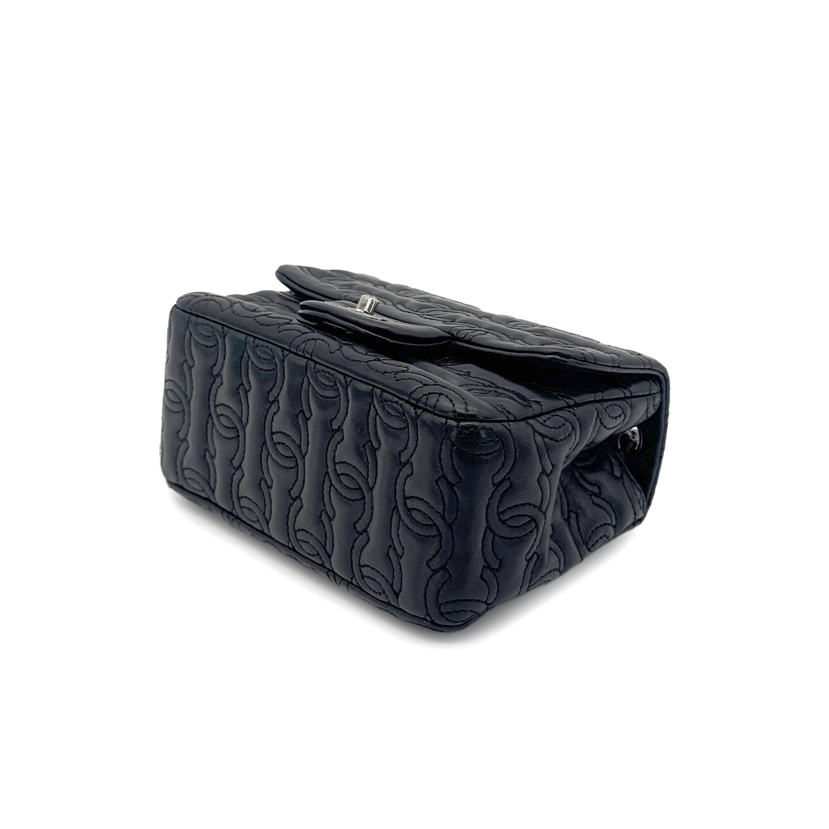 CHANEL MINI MATELASSE CHAIN SHOULDER BAG BLACK LAMB SKIN 90274429