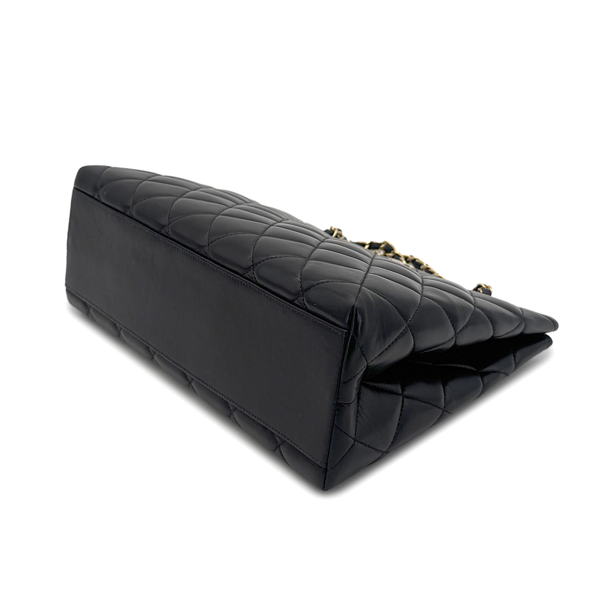 CHANEL VINTAGE MATELASSE CHAIN SHOULDER BAG BLACK LAMB SKIN 90274449