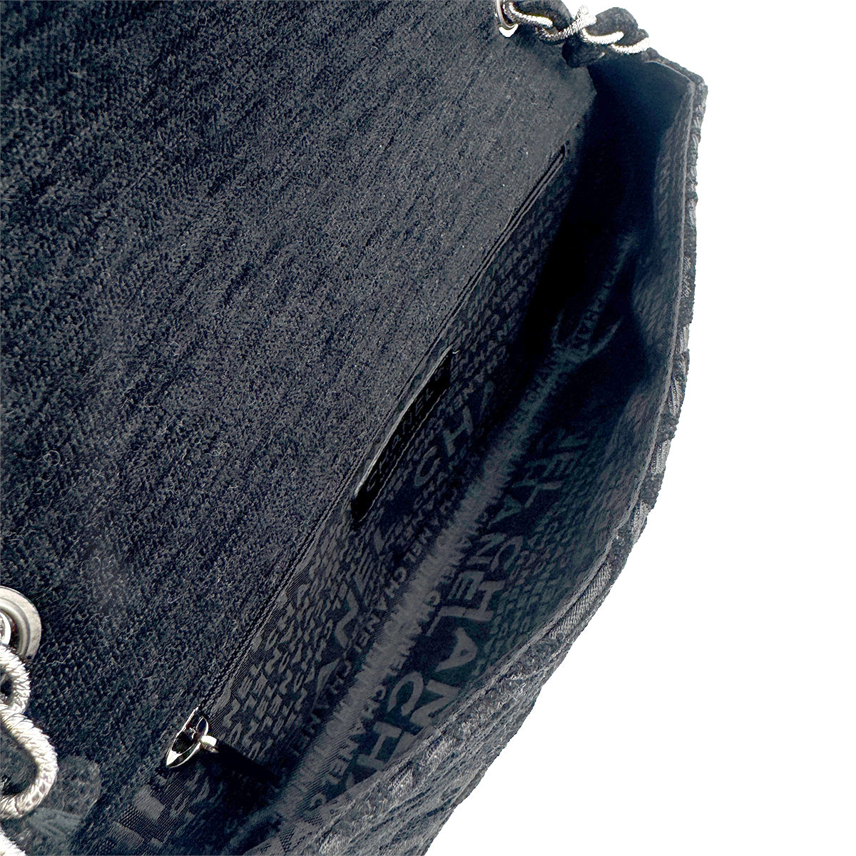 CHANEL COCOMARK CHAIN SHOULDER BAG BLACK JACQUARD 90274455