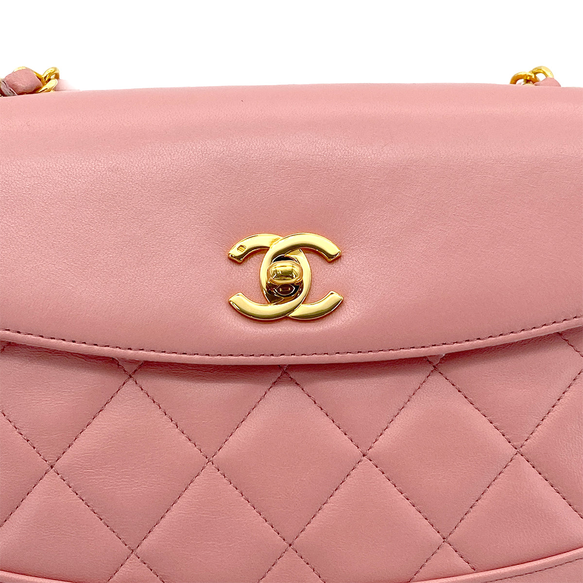 CHANEL VINTAGE MATELASSE BIJOU CHAIN SHOULDER BAG PINK LAMB SKIN 90274456