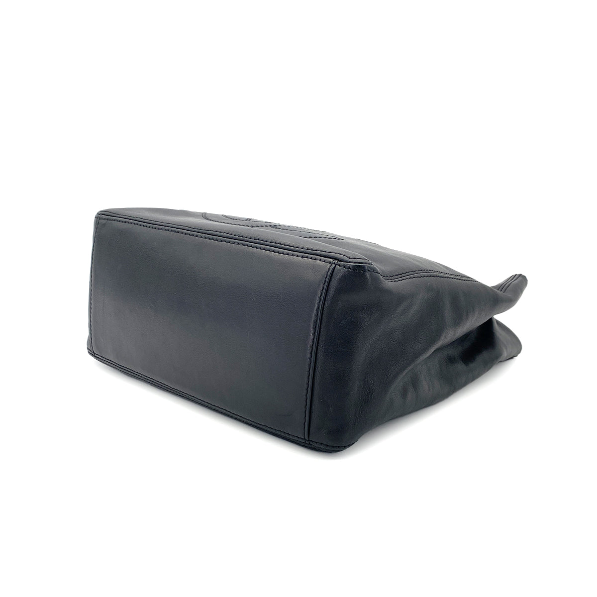 CHANEL VINTAGE COCOMARK PLASTIC CHAIN TOTE BAG BLACK LAMB SKIN 90274466