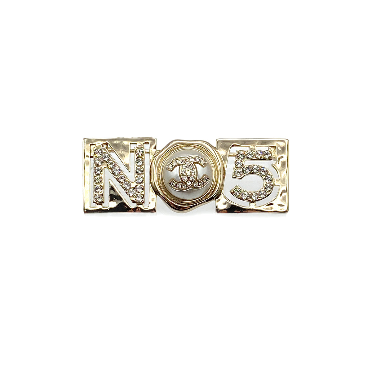 CHANEL No.5 COCOMARK BROOCH RHINESTONE FAKEPEARL ACCESSORY B22S 90274468