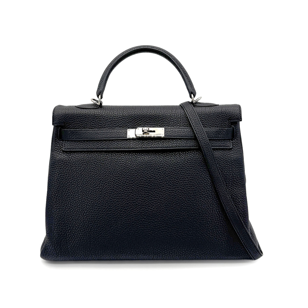 HERMES KELLY 35 RETOURNE BLACK TOGO HAND SHOULDER BAG □M SHW 90274470