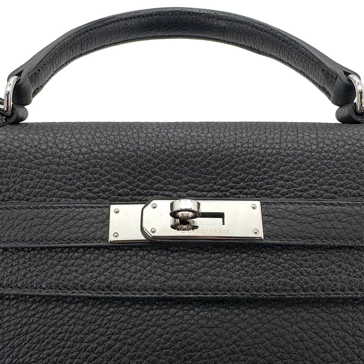 HERMES KELLY 35 RETOURNE BLACK TOGO HAND SHOULDER BAG □M SHW 90274470