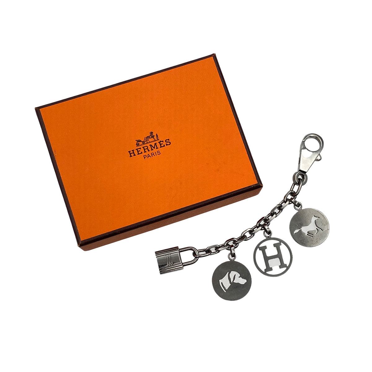 HERMES BAG CHARM AMULET 4 ACCESSORY SILVER 90274475