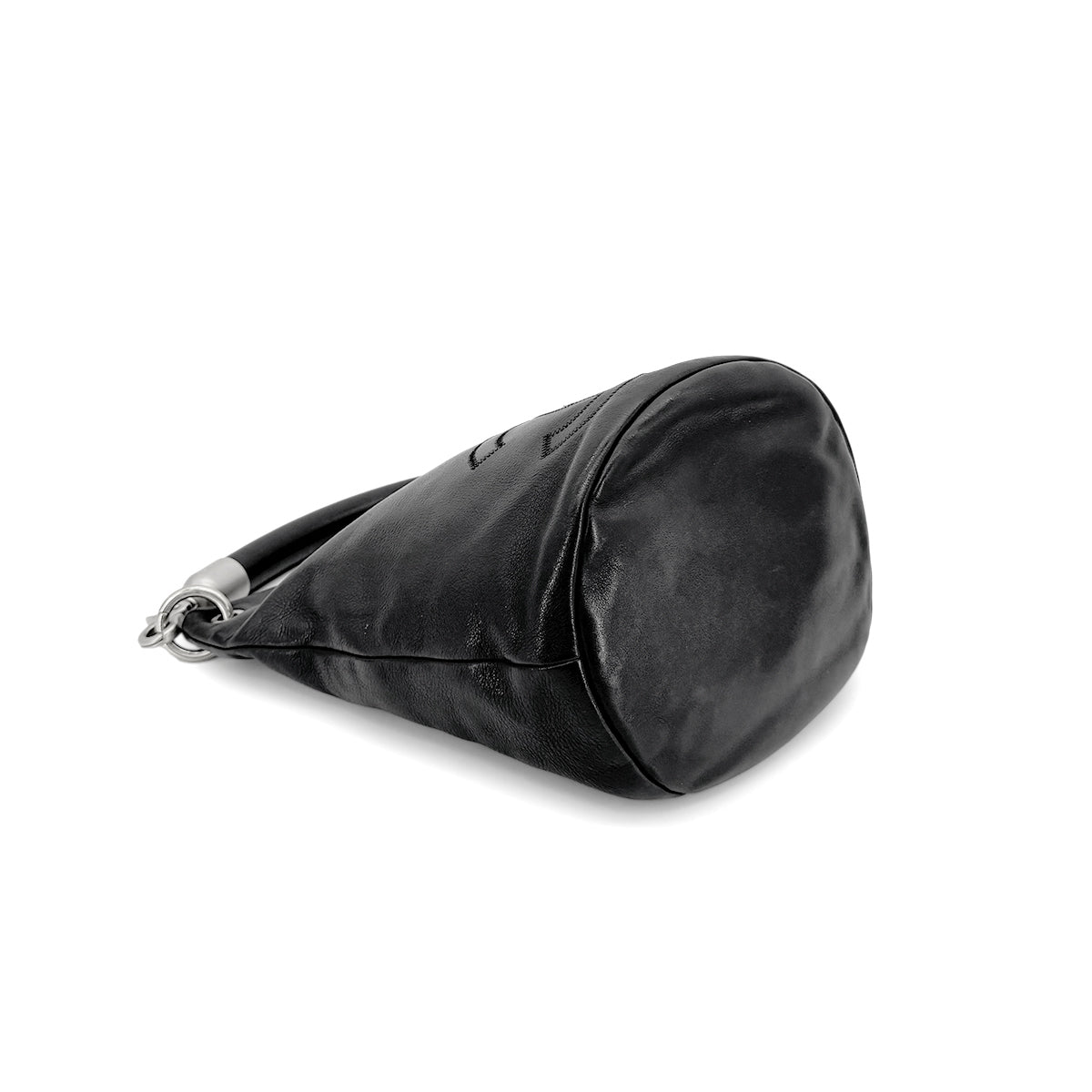 CHANEL VINTAGE COCOMARK BUKET ONE HAND BAG BLACK CALF LEATHER 90274478