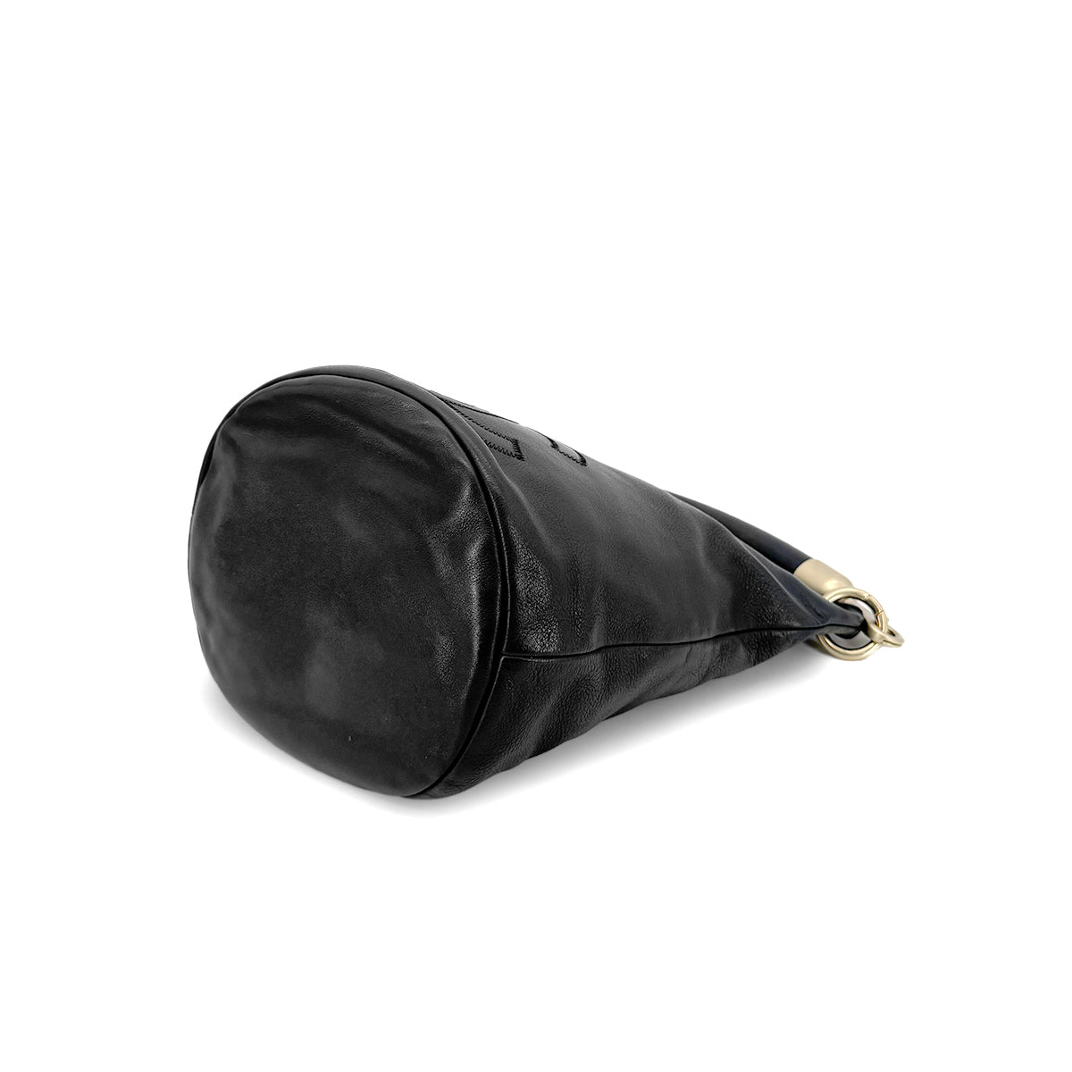 CHANEL VINTAGE COCOMARK BUKET ONE HAND BAG BLACK CALF LEATHER 90274478