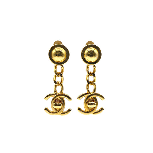 CHANEL VINTAGE EARRING COCOMARK TURNLOCK ACCESSORY 96A 90274485