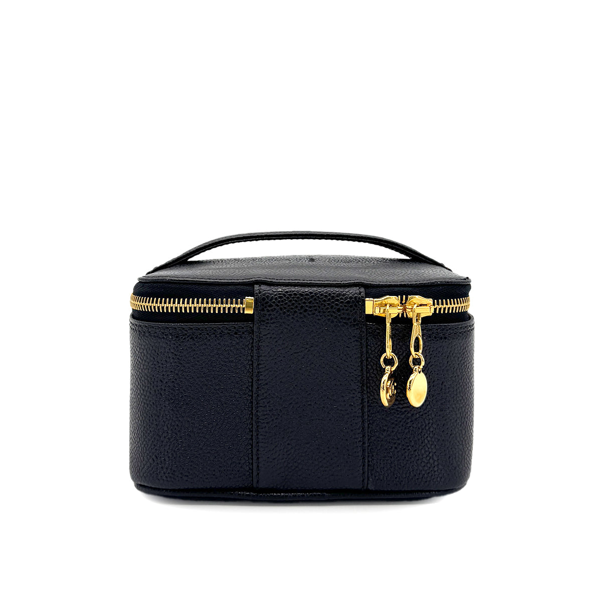 CHANEL VINTAGE VANITY HAND BAG BLACK CAVIAR SKIN 90274837