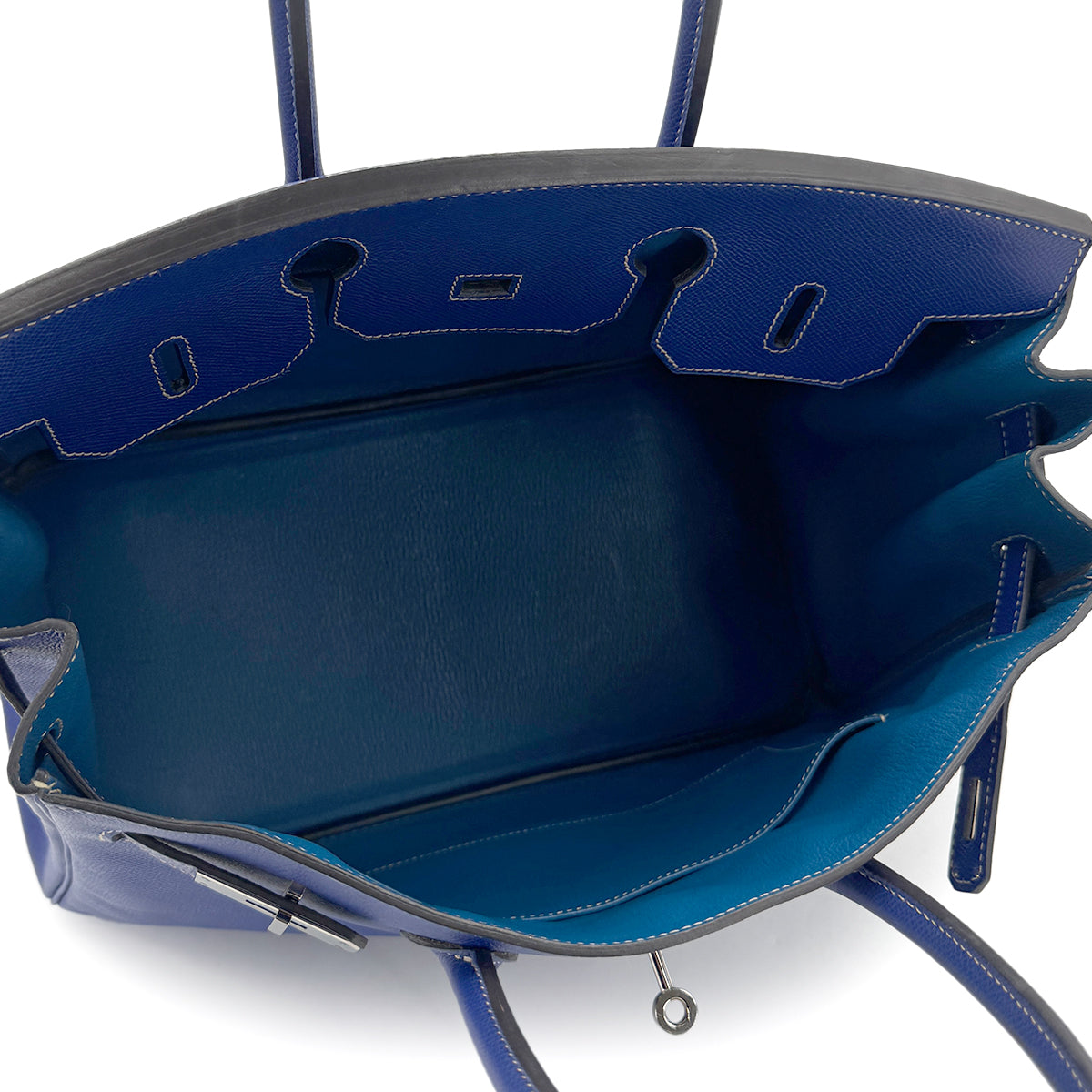 HERMES CANDY BIRKIN 35 BLUE ELECTRIC MYKONOS VEAU EPSOM HAND BAG □O SHW 90274839