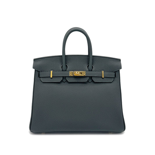 HERMES BIRKIN 25 NEW VERT FONCE TOGO HAND BAG W GHW 90274841