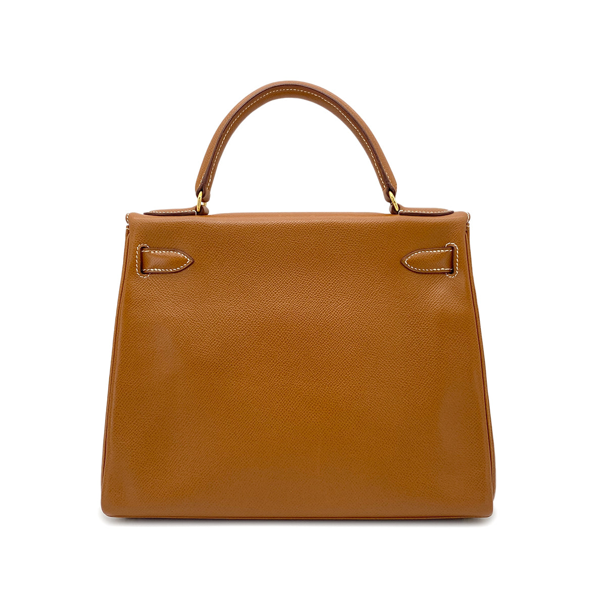 HERMES KELLY 28 RETOURNE GOLD COUCHEVEL HAND SHOULDER BAG 〇U 90274842