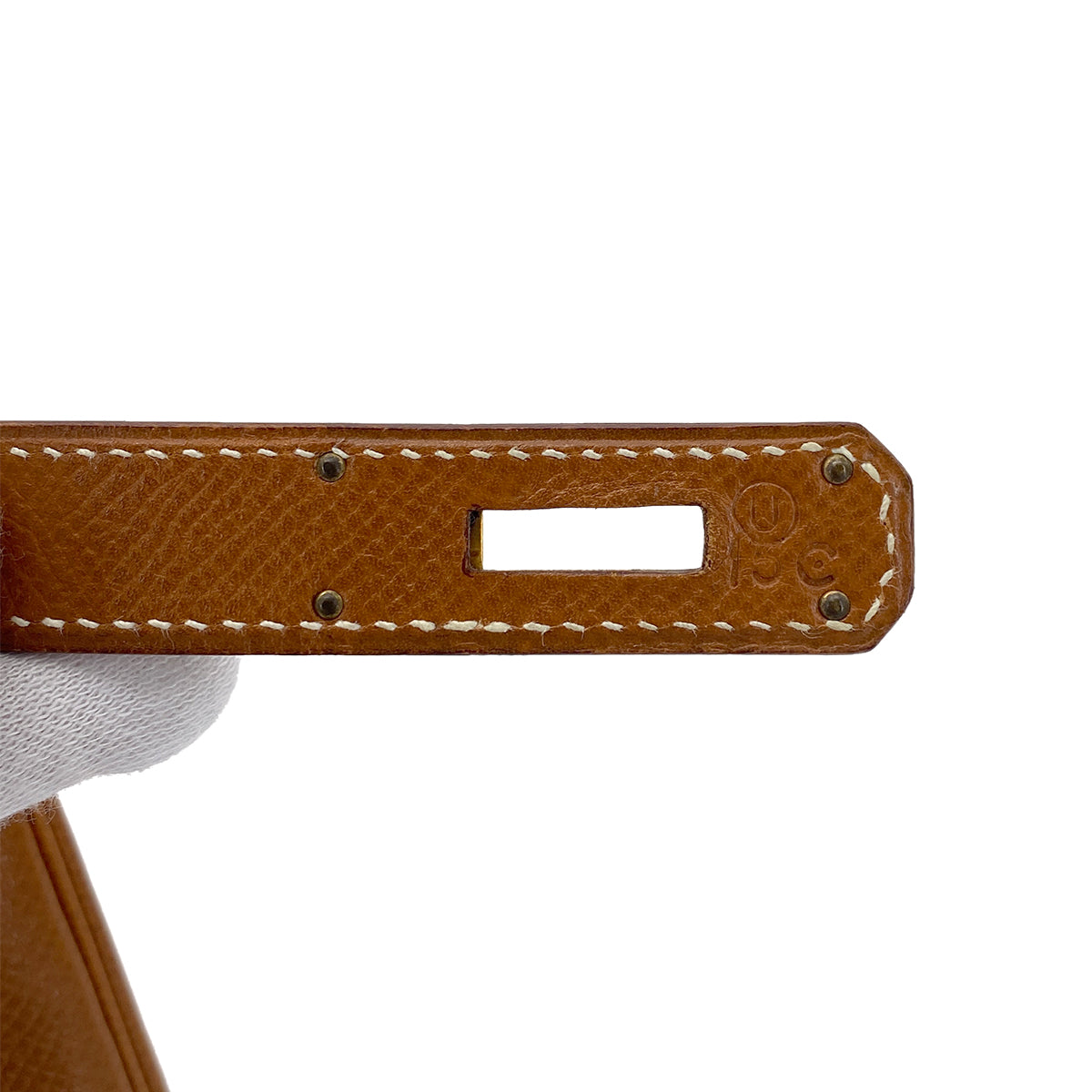 HERMES KELLY 28 RETOURNE GOLD COUCHEVEL HAND SHOULDER BAG 〇U 90274842