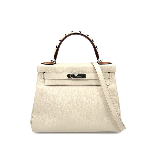 HERMES KELLY 28 GALOP RETOURNE CRAIE TAURILLON CLEMENCE HAND SHOULDER BAG A SHW 90274846