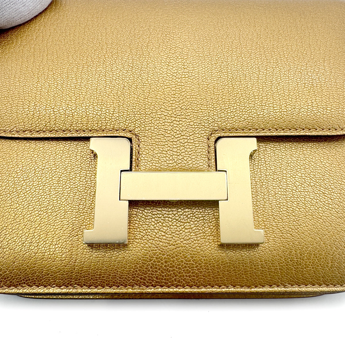 HERMES MINI CONSTANCE 18 DORE CHEVRE CHAMKILA SHOULDER BAG W GHW  90274849