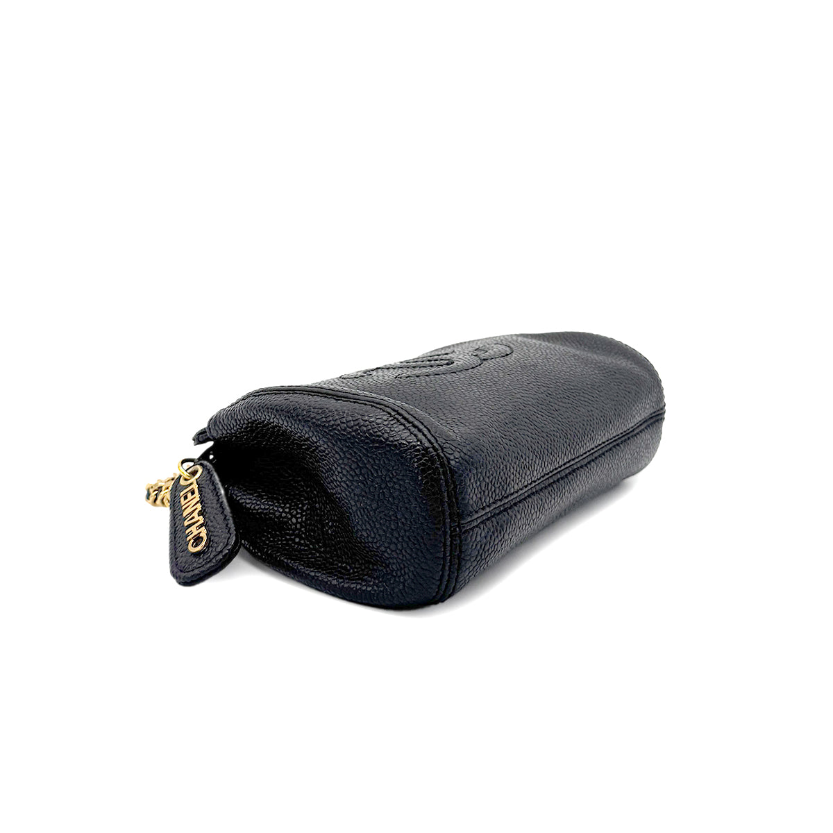 CHANEL VINTAGE COCOMARK MINI CHAIN SHOLDER BAG BLACK CAVIR SKIN 90274850