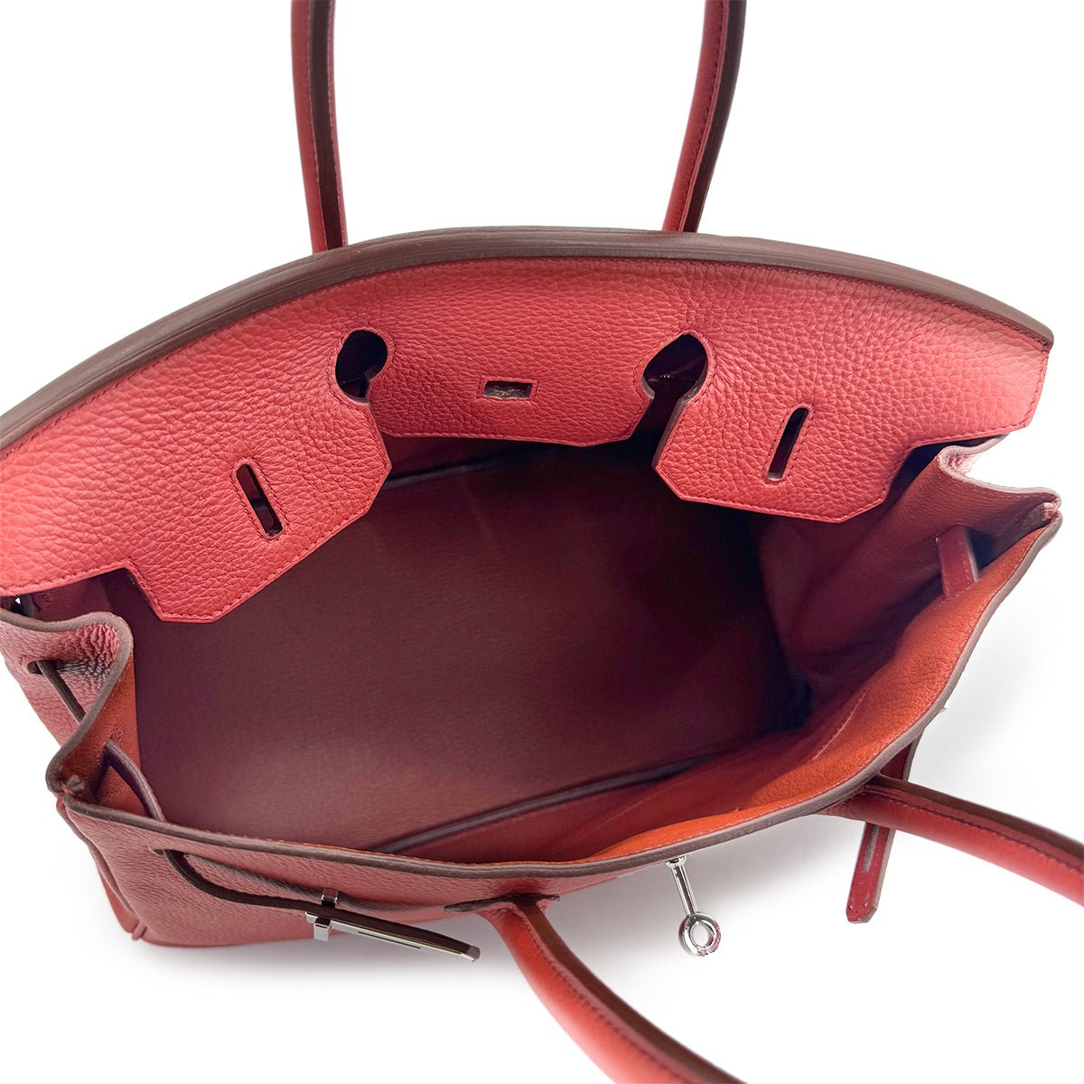 HERMES BIRKIN 35 RED TAURILLON CLEMENCE HAND BAG □N SHW 90274851