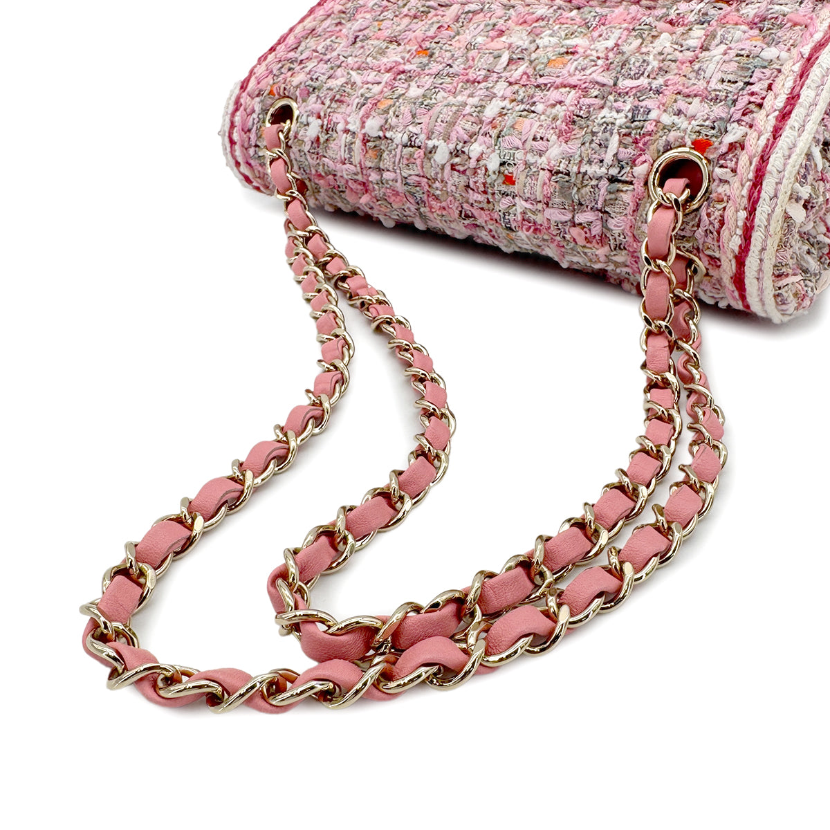 CHANEL MATELASSE CHAIN SHOULDER BAG PINK TWEED 90274852