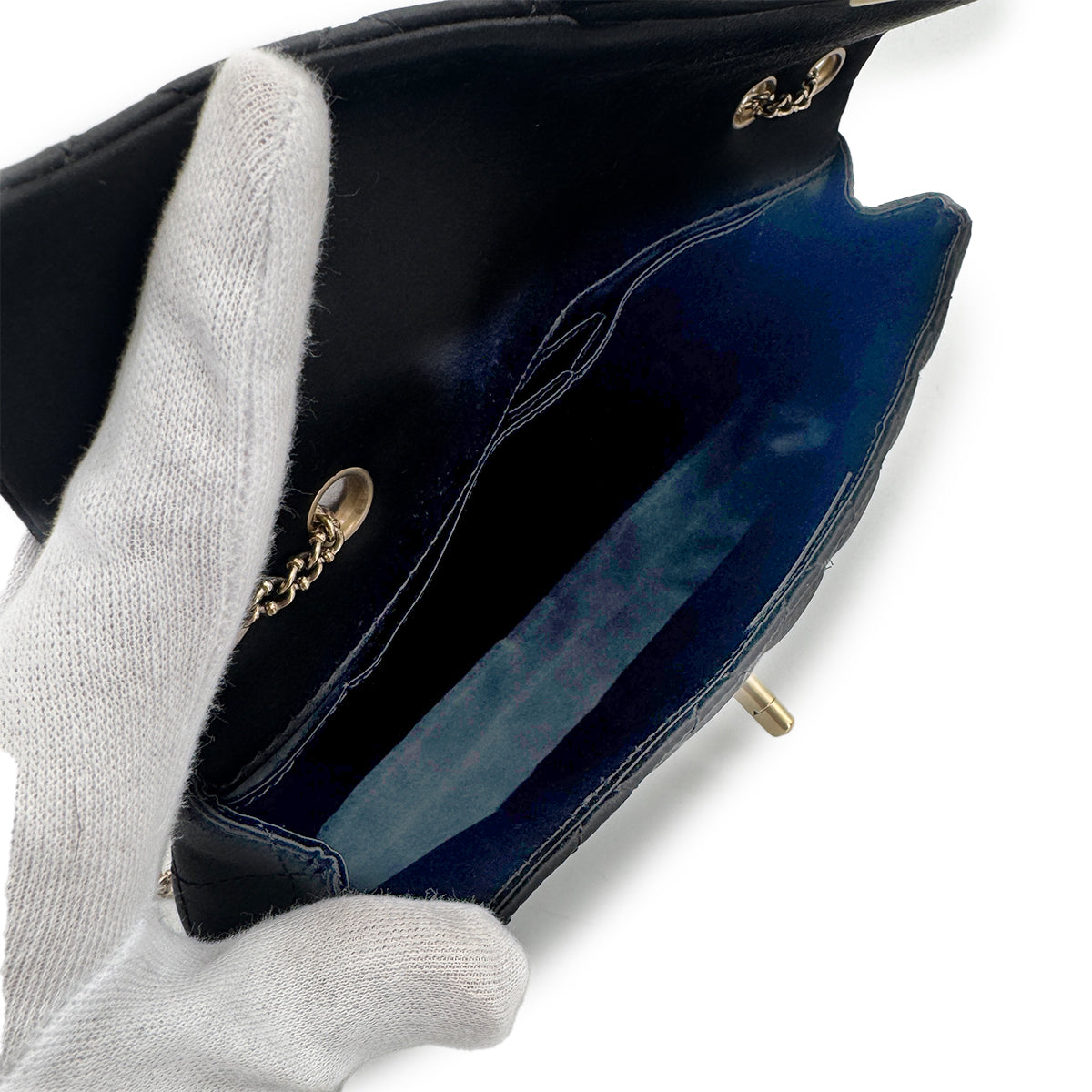 CHANEL MATELASSE BIJOU CHAIN SHOULDER BAG BLACK SATIN 90274860