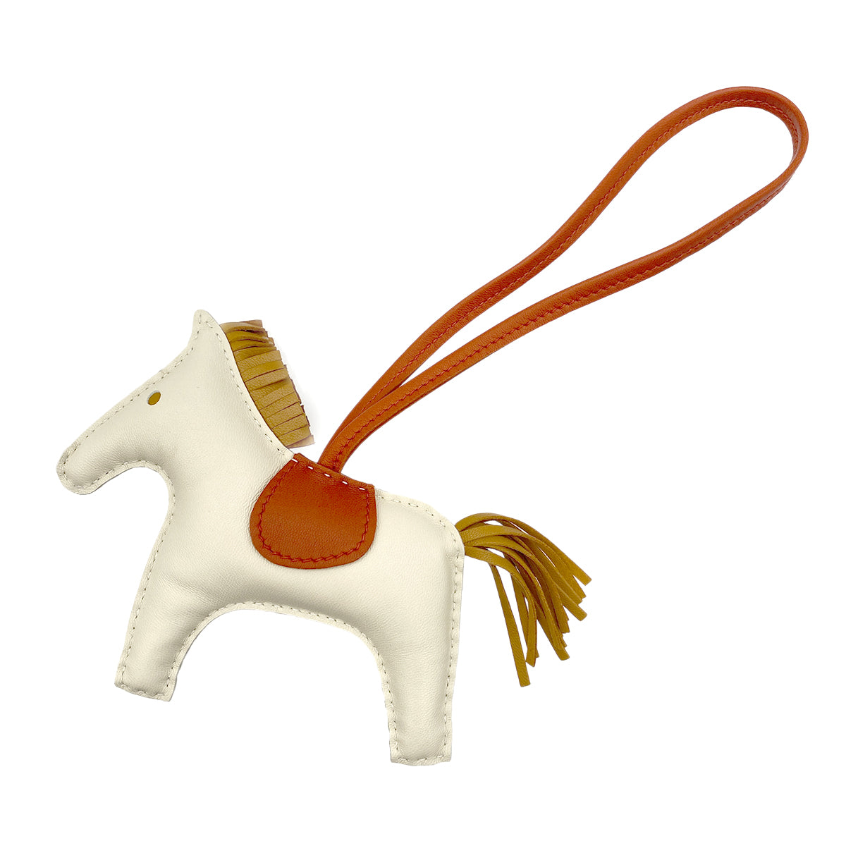 HERMES BAG CHARM RODEO MM CRAIE SESAME CORNALINE AGNEAU MILO Y 90274868