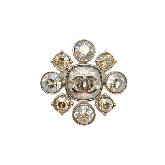 CHANEL COCOMARK RHINESTONE RING SILVER ACCESSORY 09C 90274877